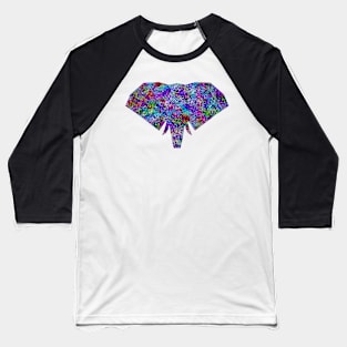 Glam Rainbow Metallic Elephant Baseball T-Shirt